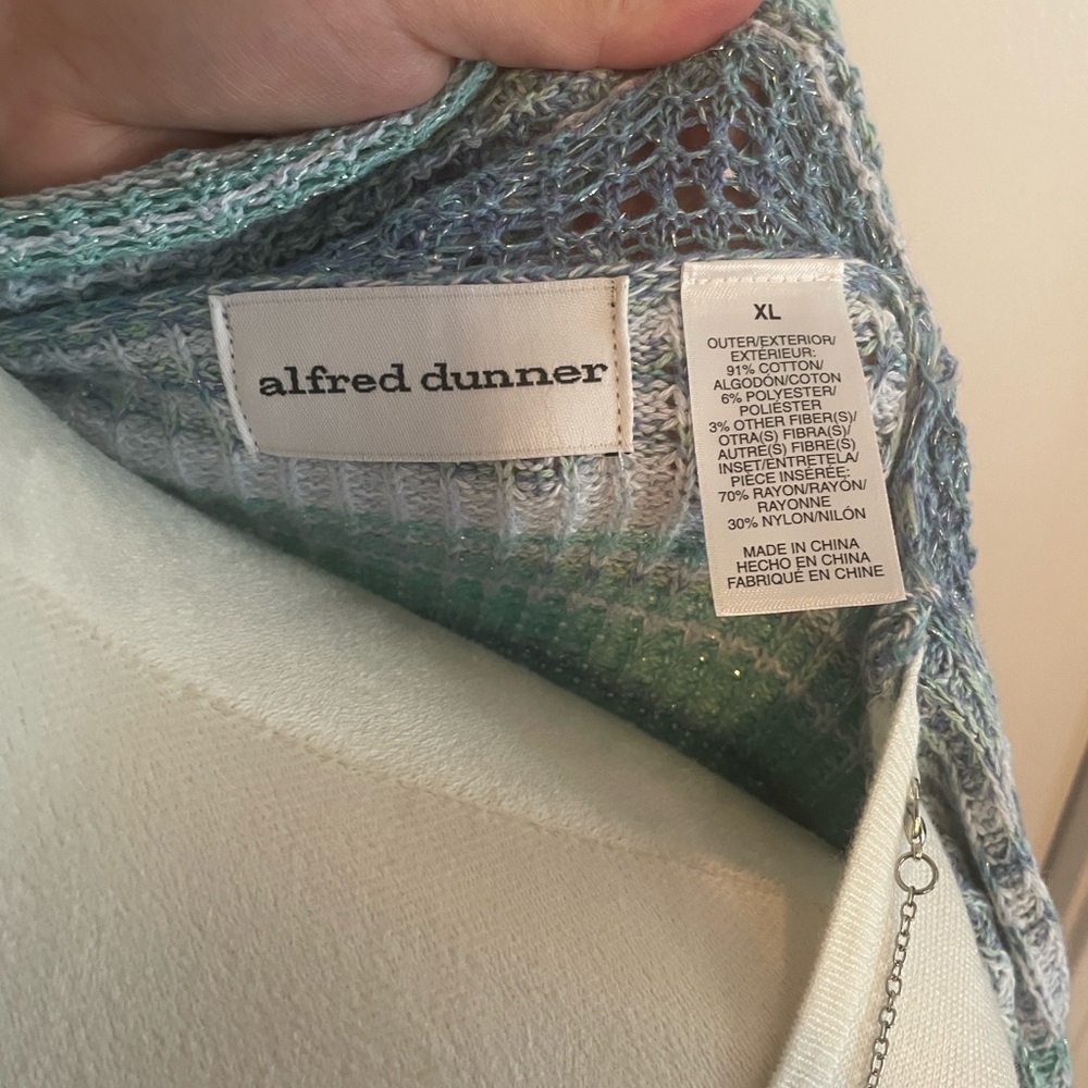 Alfred Dunner Multicolor Striped Cardigan - Picture 2 of 8